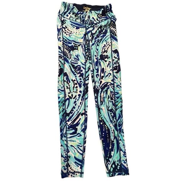 Lilly Pulitzer Luxletic Weekender Legging Crash the Bash in Bright Blue XXS NWT - Picture 2 of 10